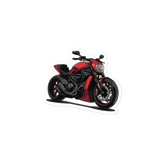 Bubble-free sticker with a detailed motorcycle design, ducati design, ideal for decorating laptops, water bottles, or helmets for motorcycle enthusiasts, moto sticker, love for motocycles using stickers