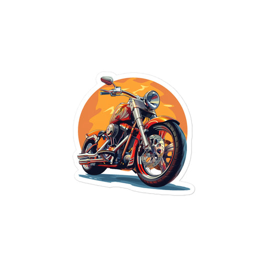 Bubble-free sticker with a detailed motorcycle design, old cruizer design, ideal for decorating laptops, water bottles, or helmets for motorcycle enthusiasts, moto sticker, love for motocycles using stickers, harley cruizer